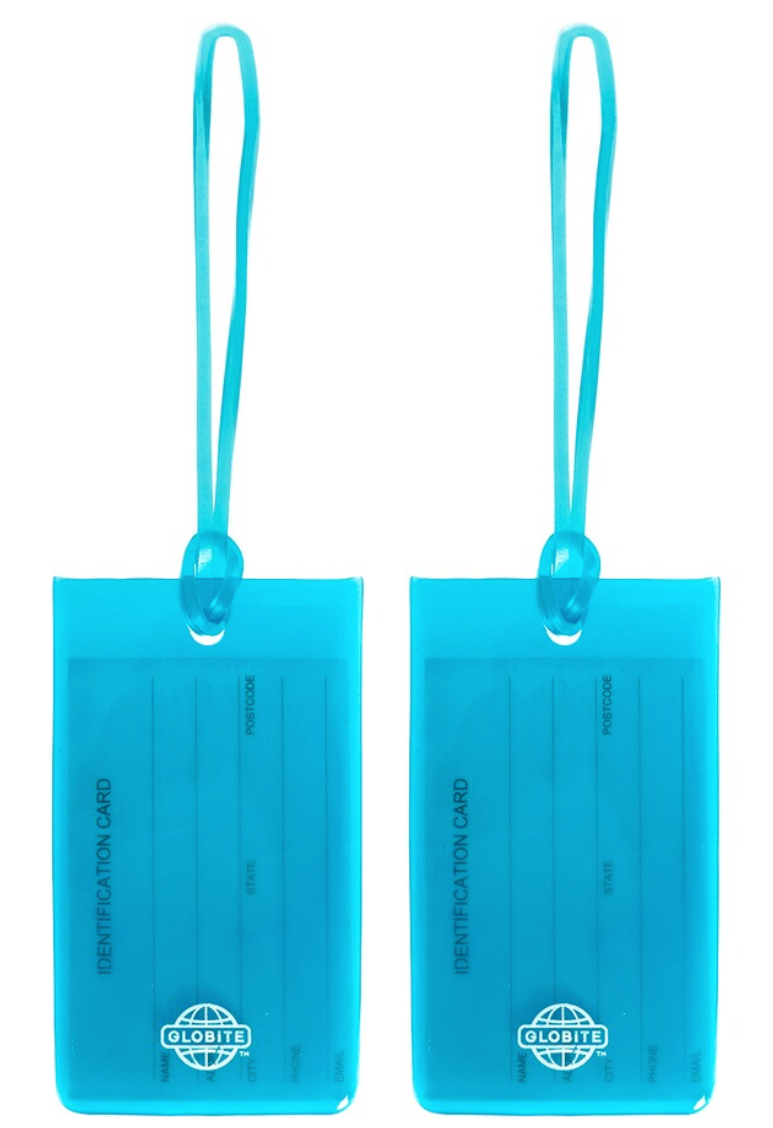 Globite Jelly Luggage Tags 2 Pack Blue