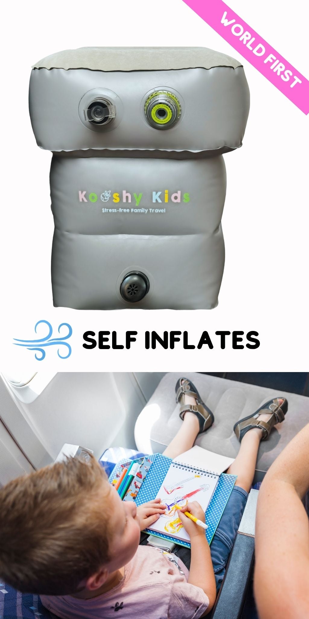 Inflatable Pillow Kooshy Travel Pillow Kooshy Kids Inflatable